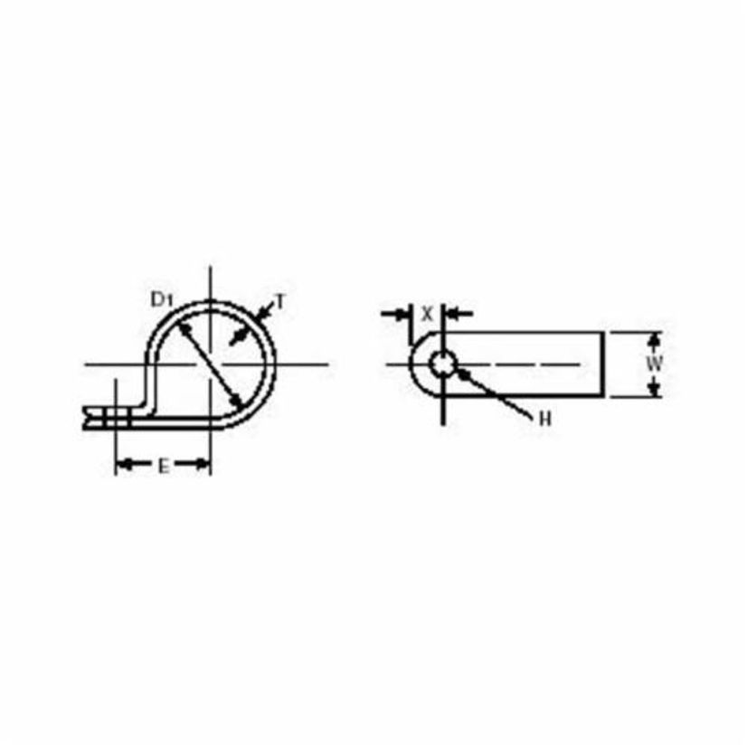 Catamount N6NY-012-9-C Plain Edge Cable Clamp, Nylon/Polyamide 6.6